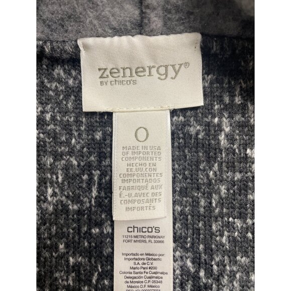 Zenergy By Chicos Womens Gray Open Front Sleeveless Knit Vest Size O - Picture 6 of 7